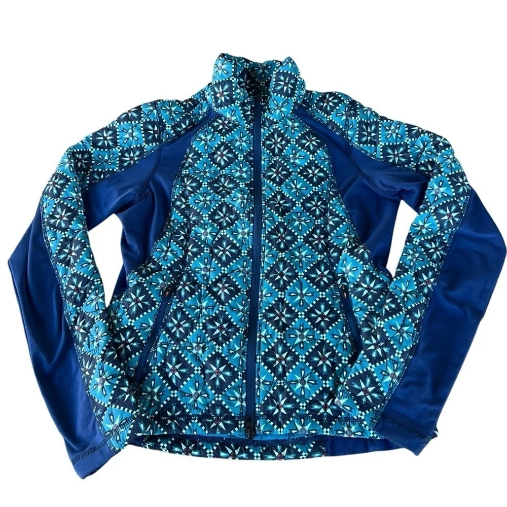 Kerrits Ride Lite Quilted Jacket Full Zip Nordic Blue Small Equestrian Riding